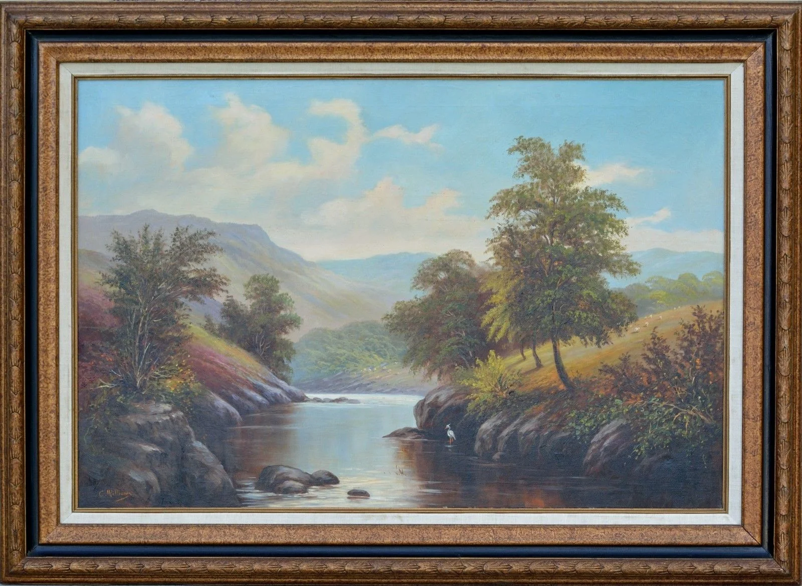 Large Mountain Landscape Oil Painting