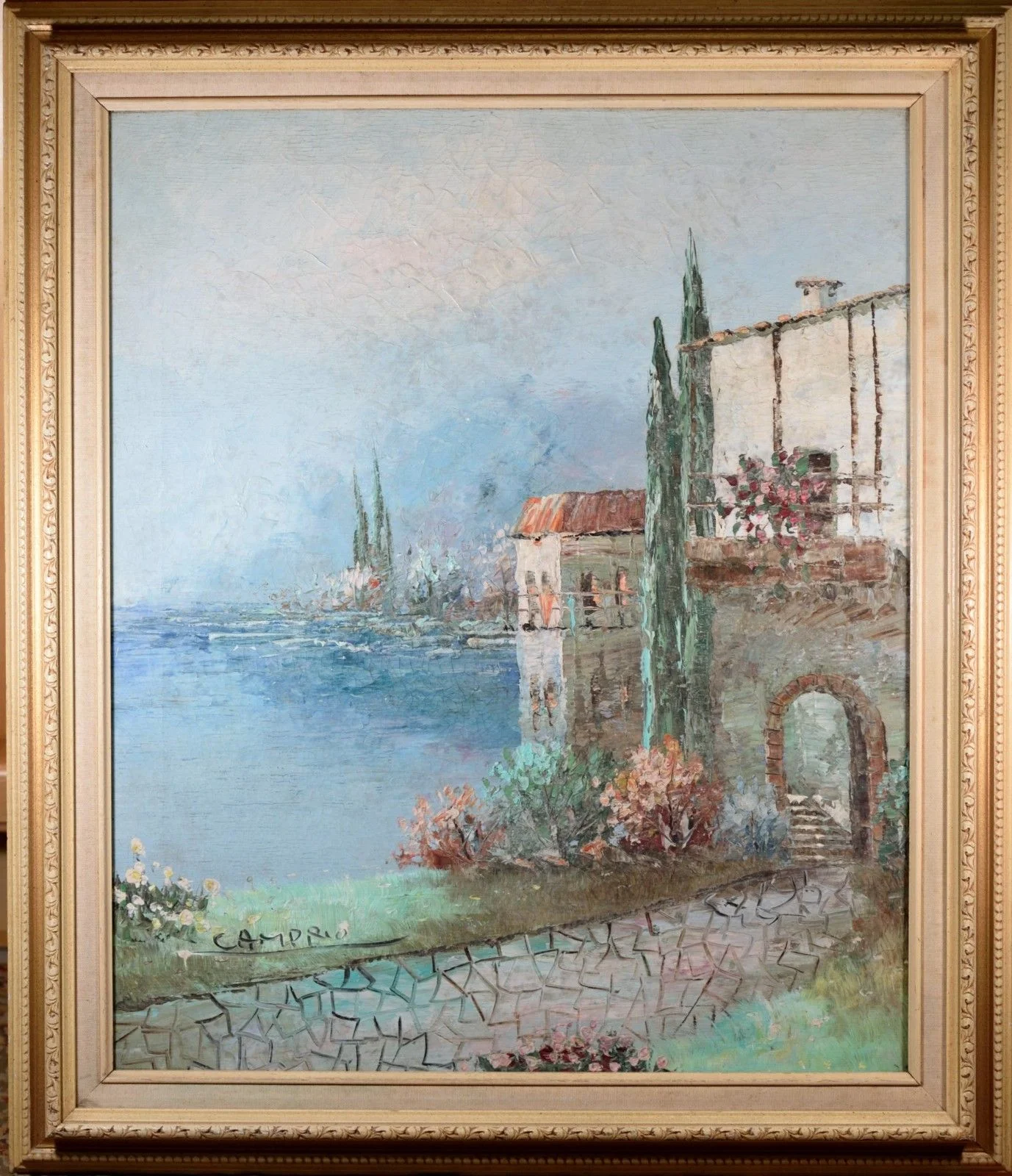 Mediterranean Villa Oil Painting