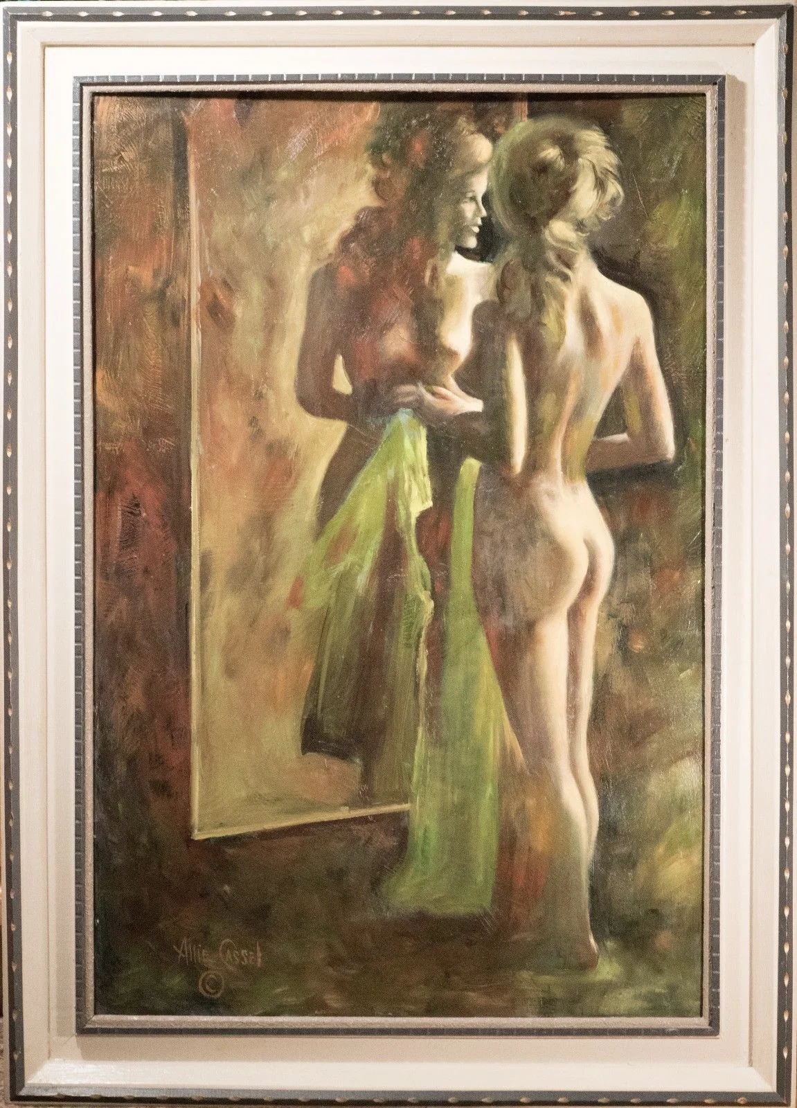 20th Century Nude Female in Mirror