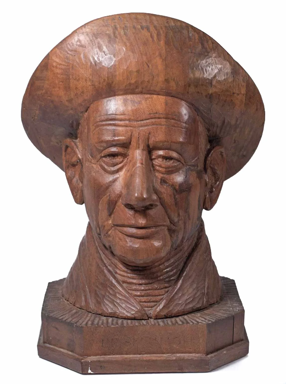 Wonderful Carved Wooden Fisherman Bust