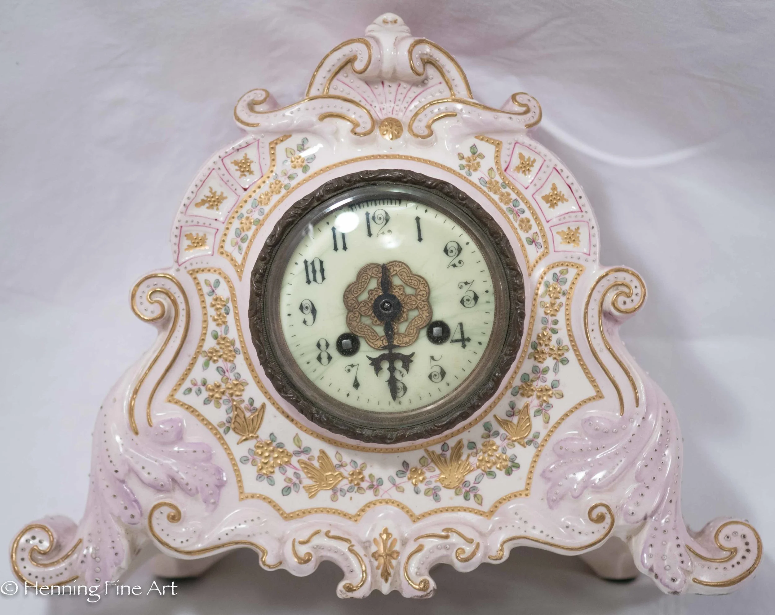 19th Cent French Porcelain Clock