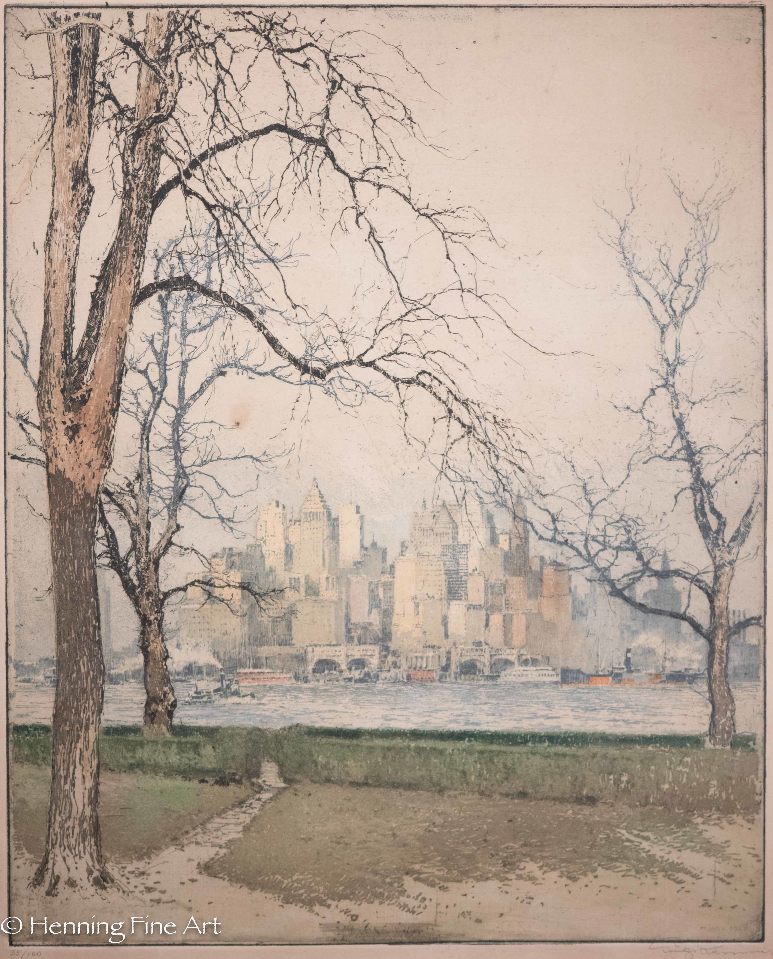 Luigi Kasimir "New York from Govenors Island" 1927 (1-2)