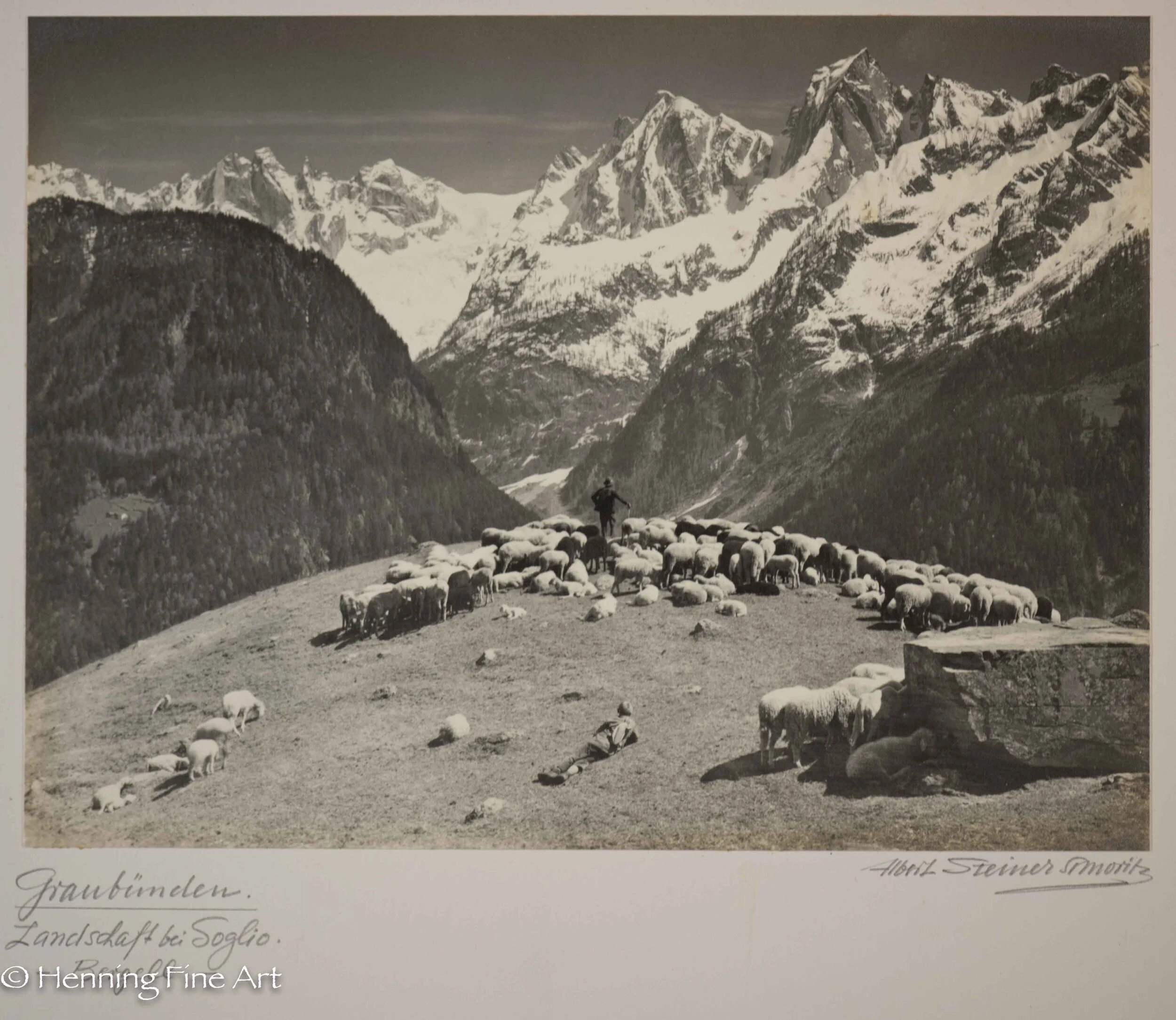 Albert Steiner (1877 - 1965) ”Graubunden. Landschaft bei Soglio. - -Bergell -” Image (1-8)
