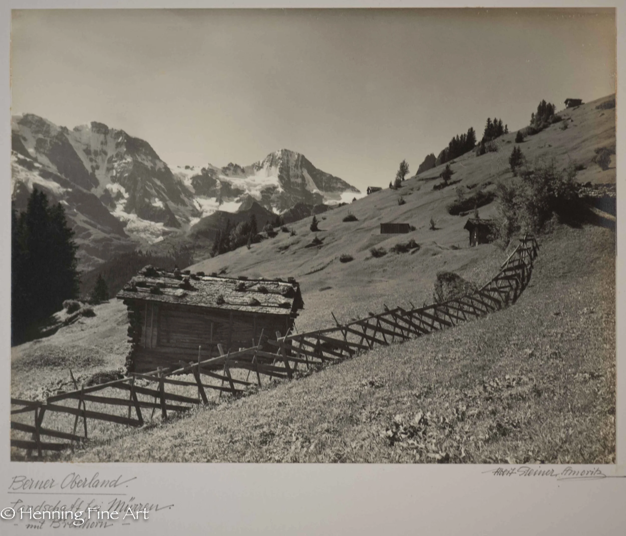 Albert Steiner (1877 - 1965) ”Berner Oberland. Landschaft bei Murren Mit Breithorn.” Image (3-2)