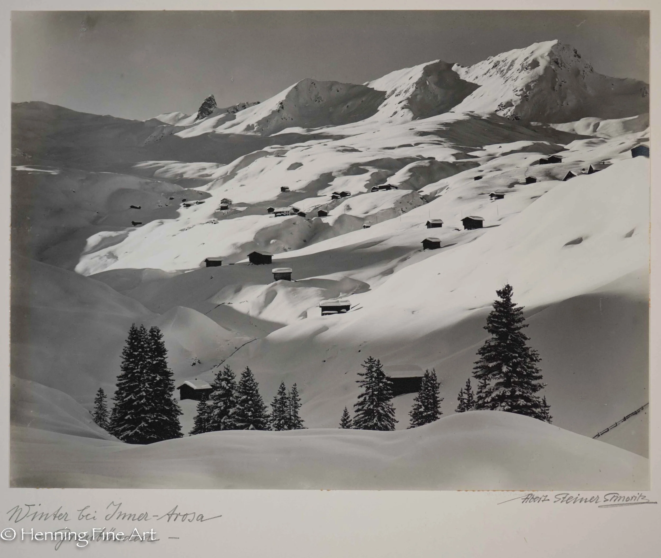 Albert Steiner (1877 - 1965) ”Winter bei Inner-Arosa - Graubunden -.” Image (4-3)