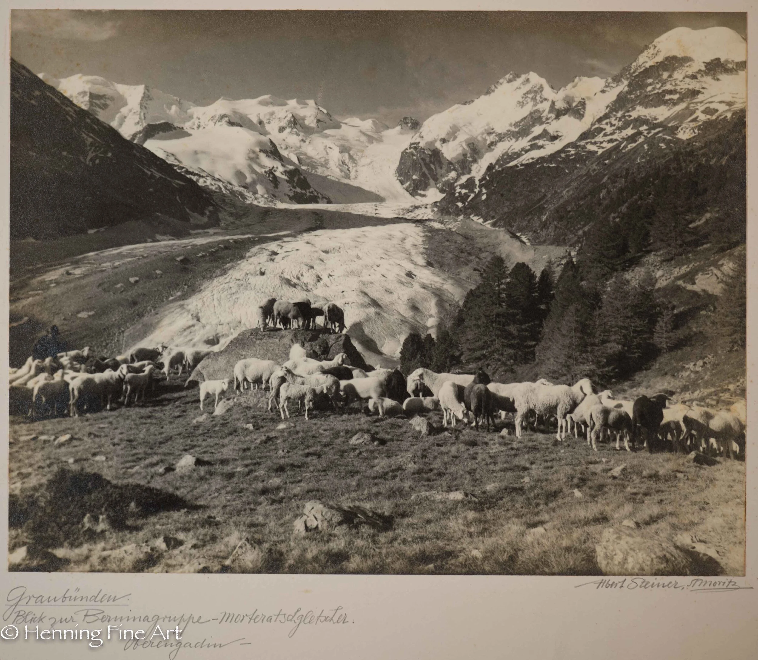 Albert Steiner (1877 - 1965) ”Graubunden. Blick zur Berninagruppe - Morteratschgletscher. - Oberengadin-” Image (6-5)