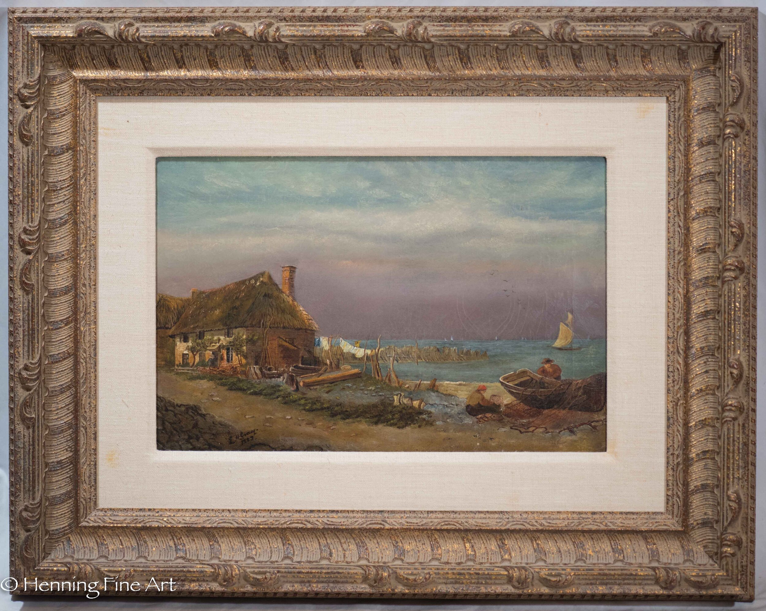 19th Century English Coastal Scene, Signed
