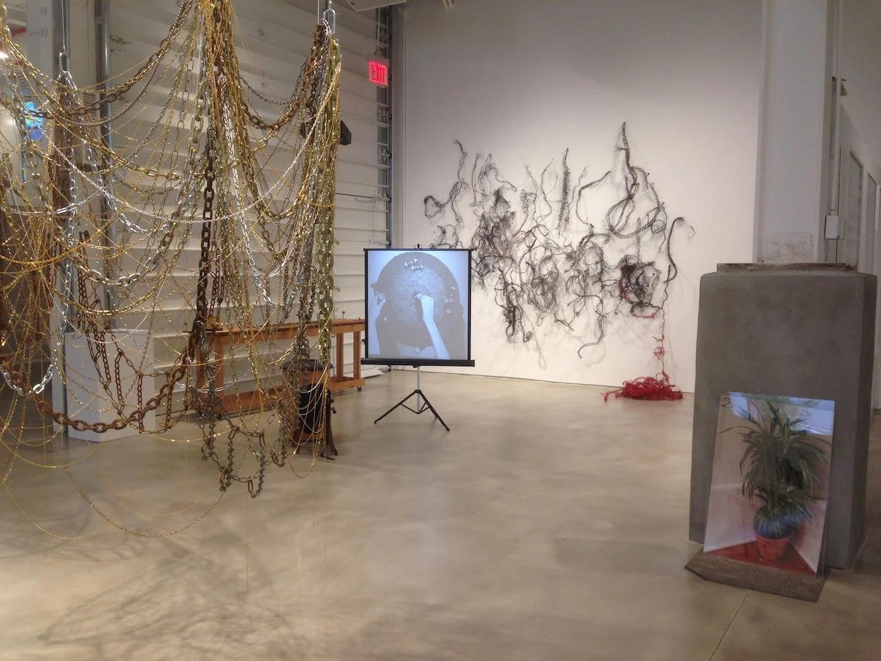 Installation view, BRIC Biennial, BRIC House, September 2014. Works on view from left to right: Jean Shin, Nene Humphrey, Penelope Umbrico