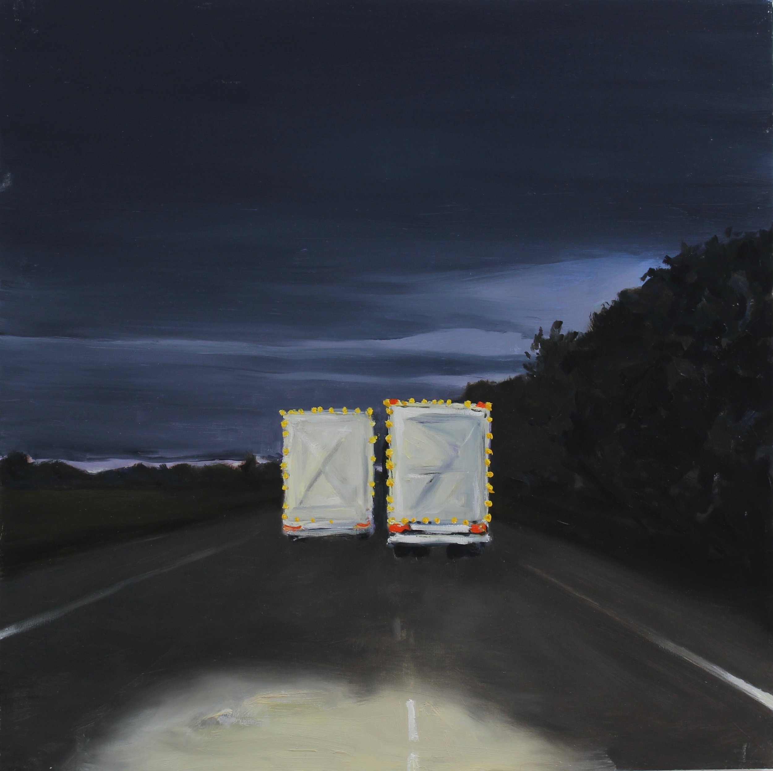 Night 01, 2018 16”X16” oil on wood panel