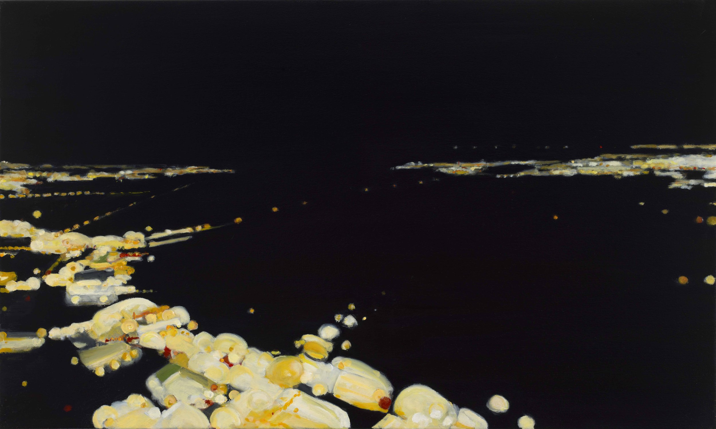 Lights Below, 2023 24"X40" oil on canvas