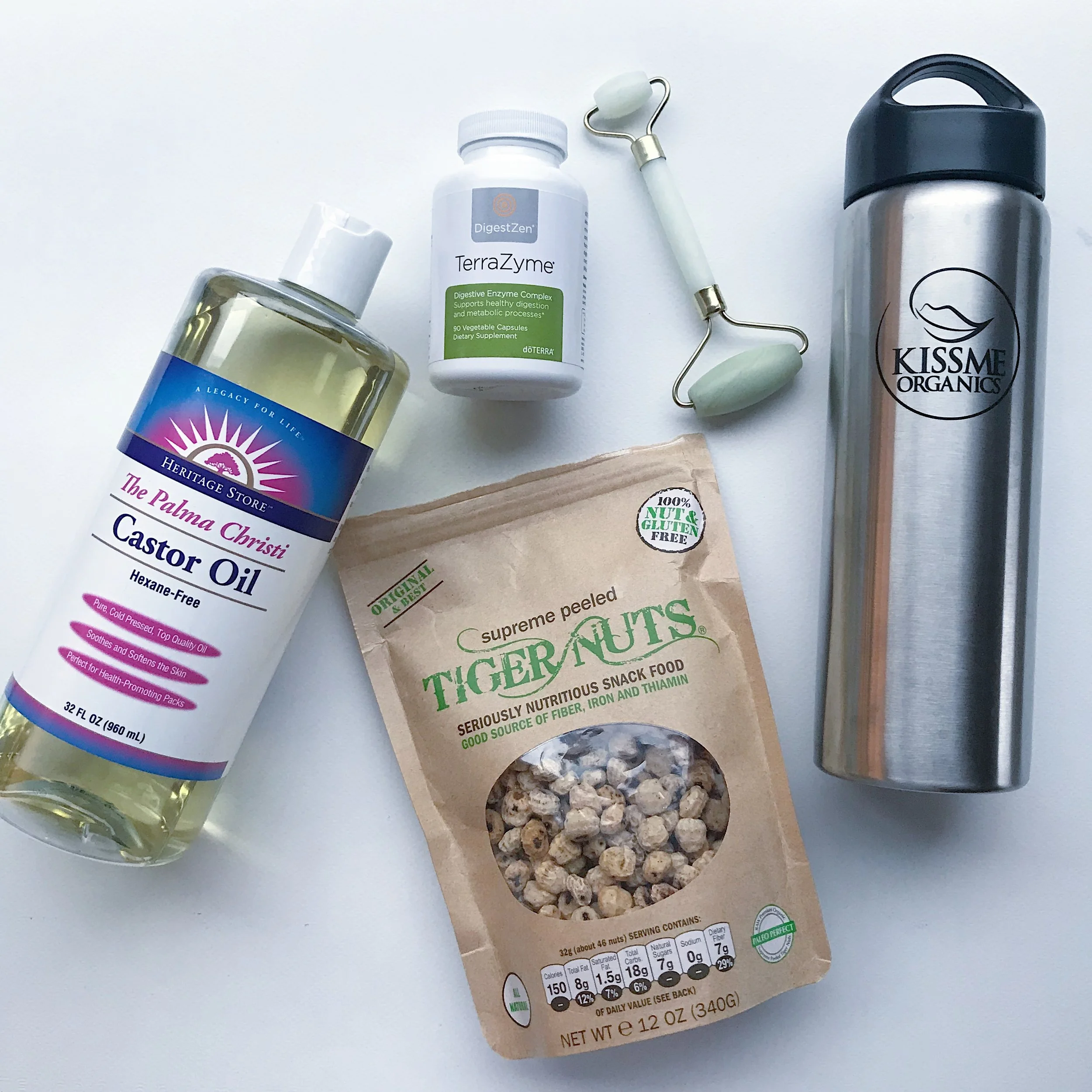 Favorites: castor oil pack, jade facial roller, tigernut milk &amp; nut milk bag