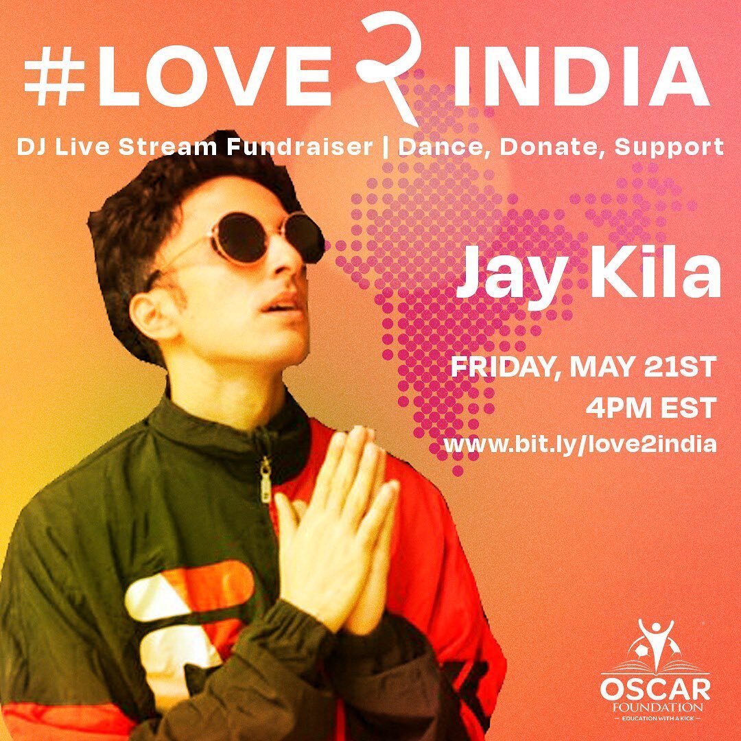 This Friday - live streaming with @oscar_foundation for COVID relief in India - 4 PM EST / 1:30 AM IST 😜 Check the link for tickets 🎉
.
.
.
.
.
#dope #livestream #oscar #jaykila #youngbollywood