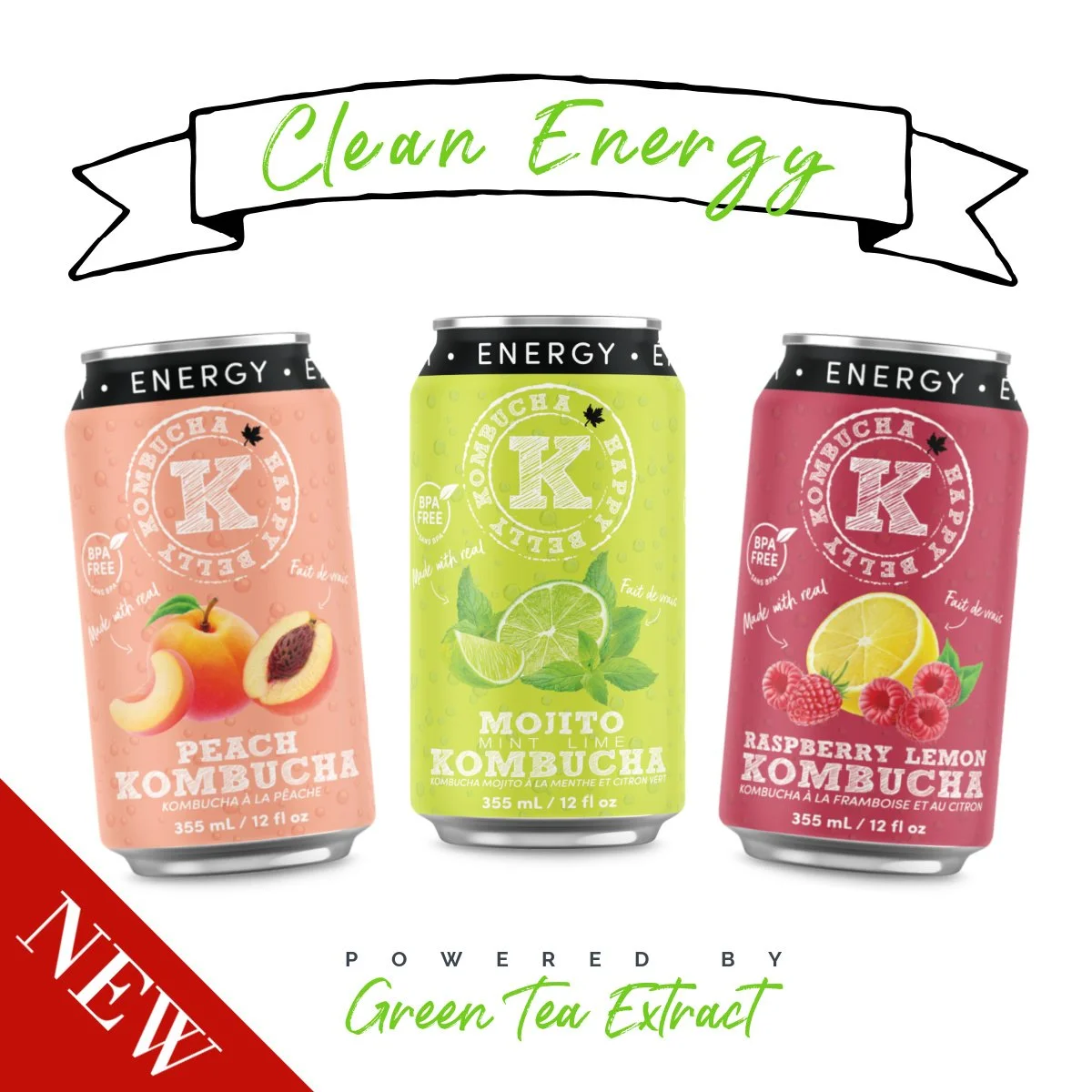 energy kombucha mojito — HAPPY BELLY KOMBUCHA