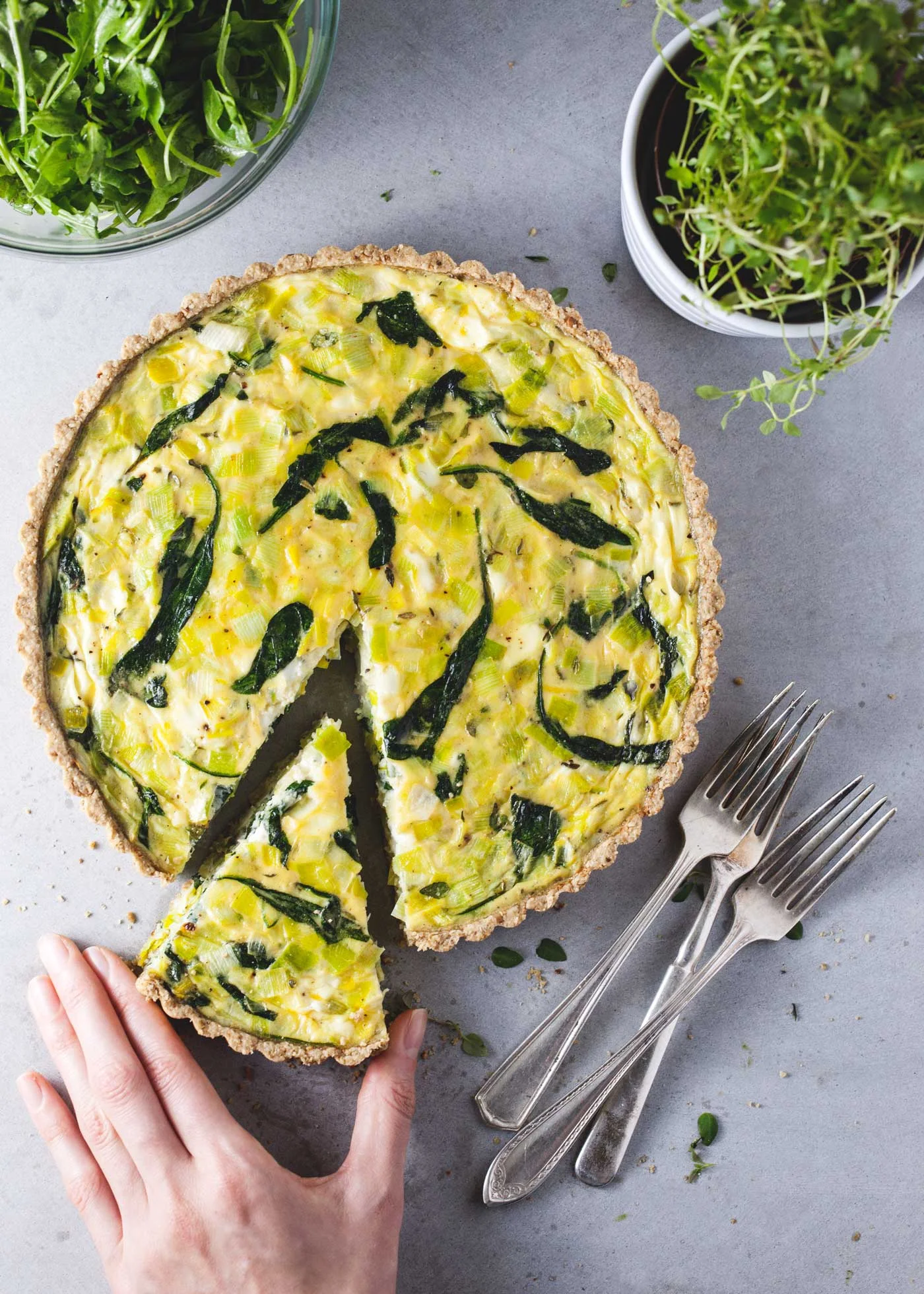 Quiche with Leeks, Thyme and Goat Cheese // Natural Girl Modern World // Vegetarian & Gluten Free