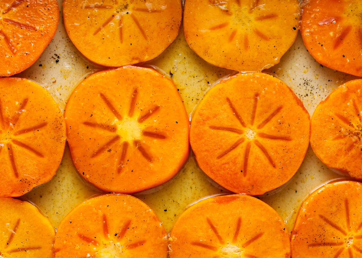 Caramelized Persimmons with Vanilla Maple Cream // Natural Girl Modern World // Vegan & Gluten Free