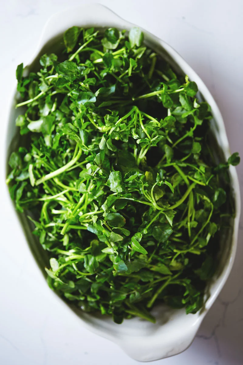 Watercress Soup with Crispy Shoestring Potatoes // Natural Girl Modern World // Vegan & Gluten Free