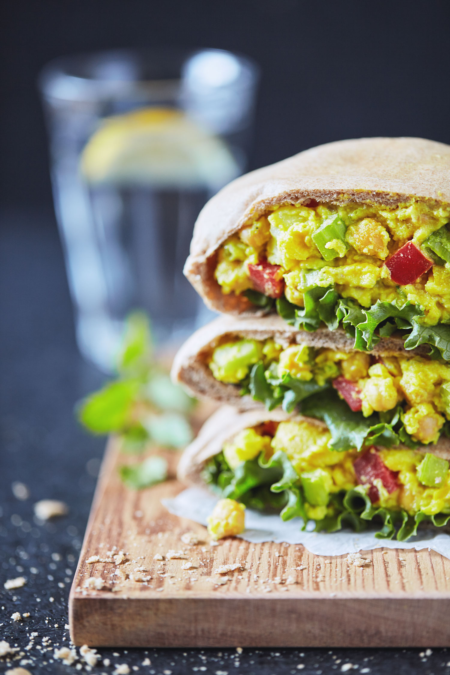 Curry Chickpea Salad Pitas with Apple Slaw // Natural Girl Modern World // Gluten Free