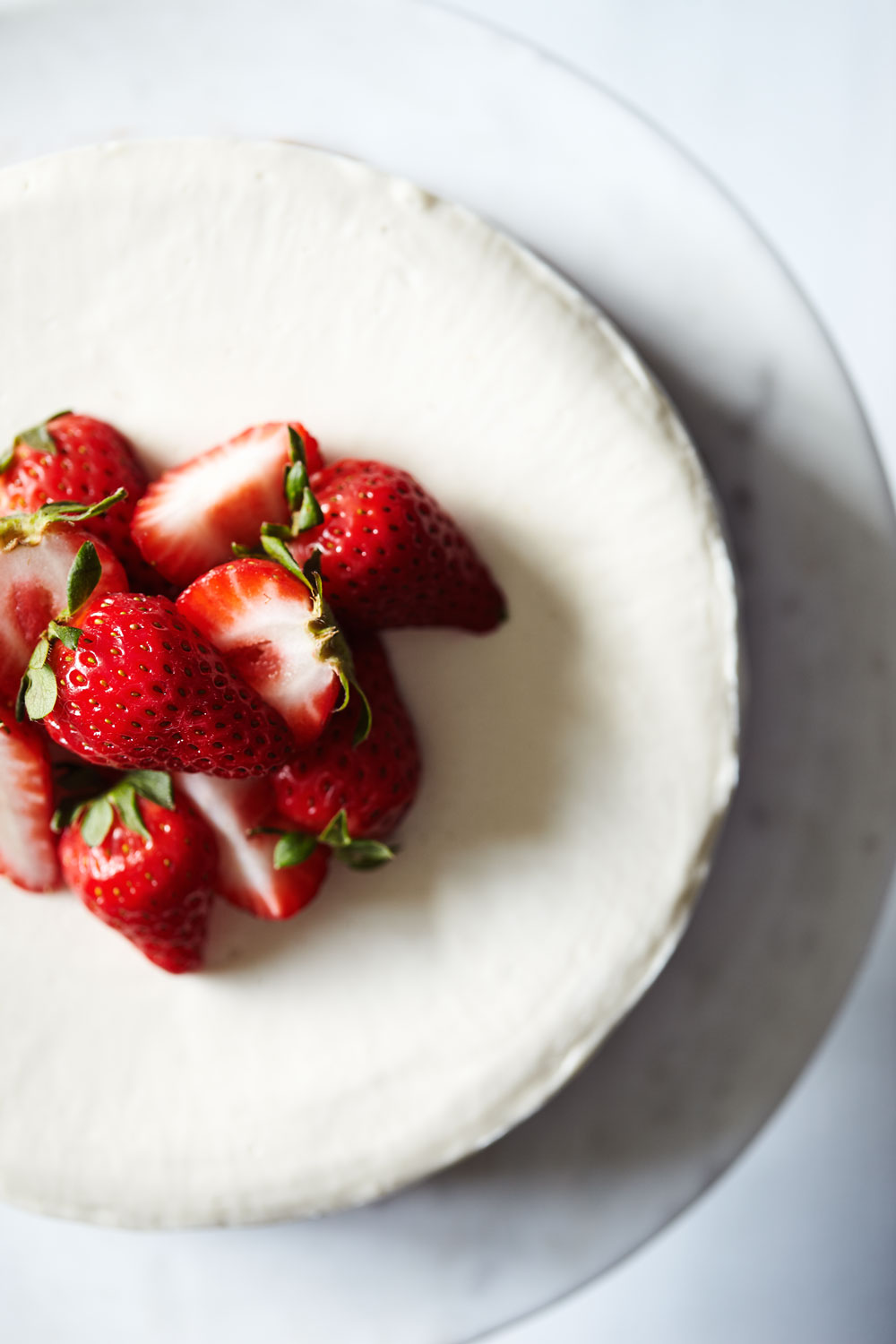 Vegan Cheesecake with Strawberry Rhubarb Sauce // Natural Girl Modern World // Vegan & Gluten Free