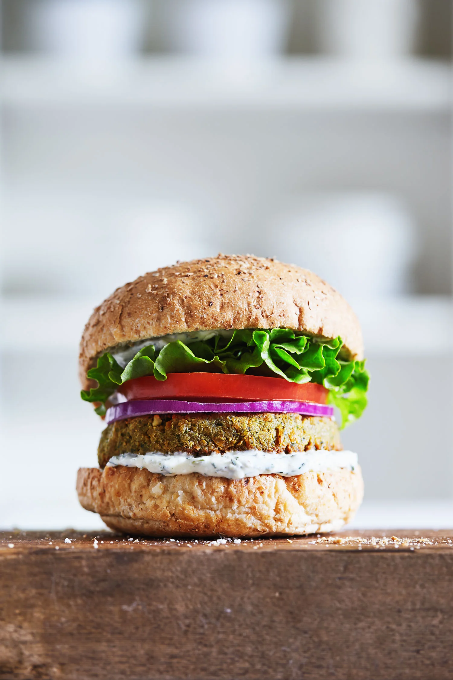 Falafel Tahini Burgers with Tzatziki Sauce // Natural Girl Modern World // Gluten Free