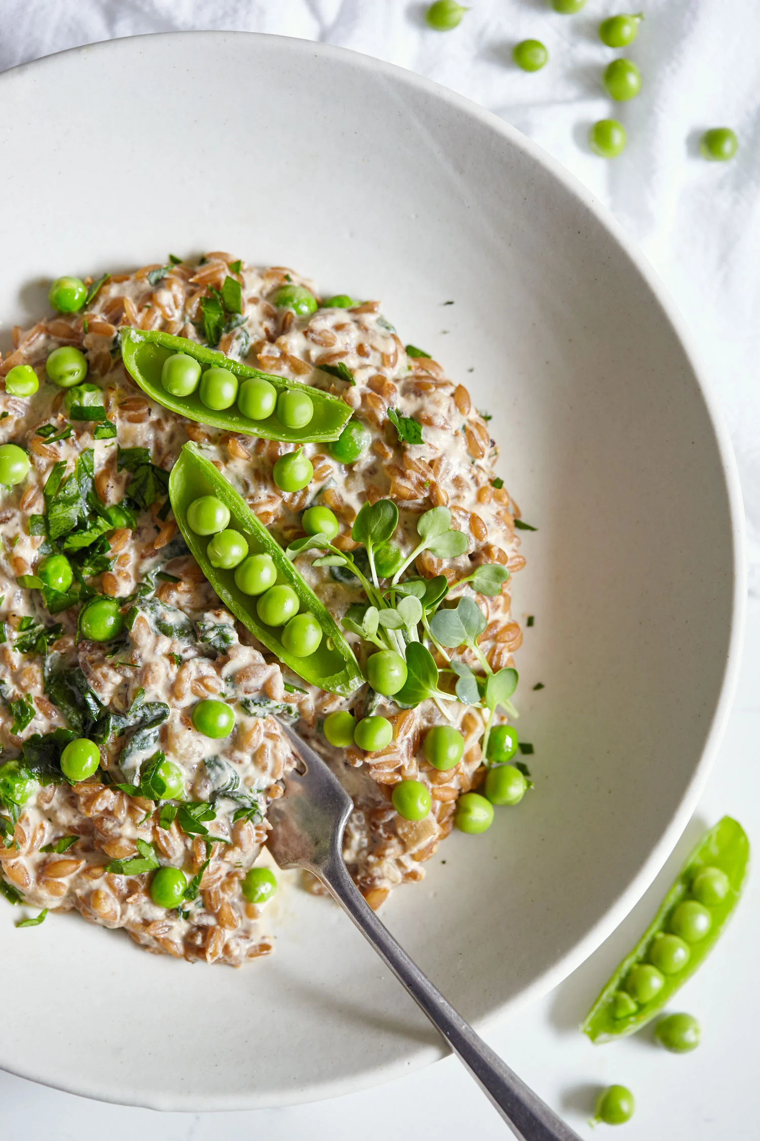 Creamy Farro Risotto with Greens // Natural Girl Modern World // Vegan