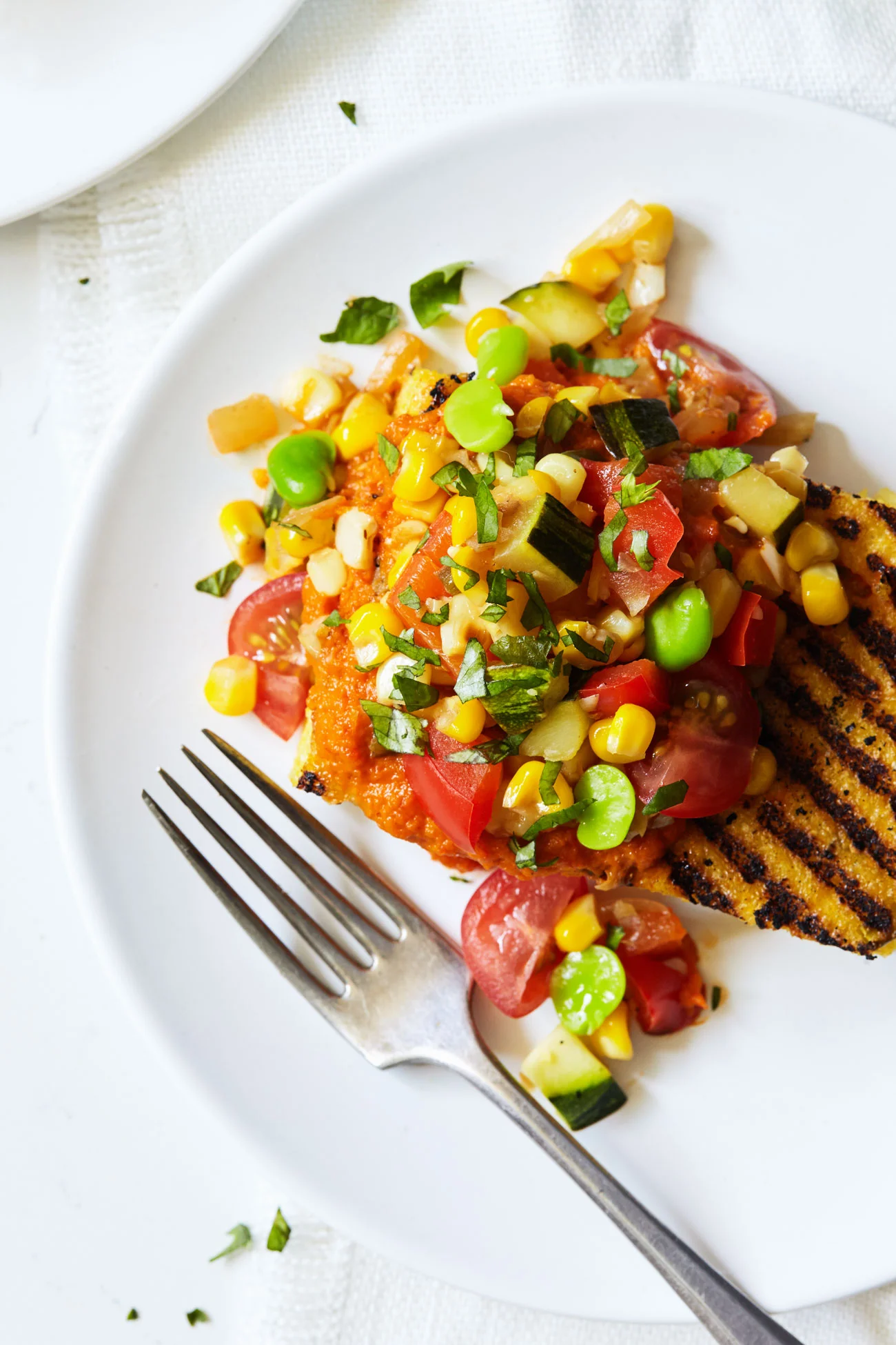 Summer Succotash Over Grilled Jalapeno Polenta // Natural Girl Modern World // Vegan & Gluten Free