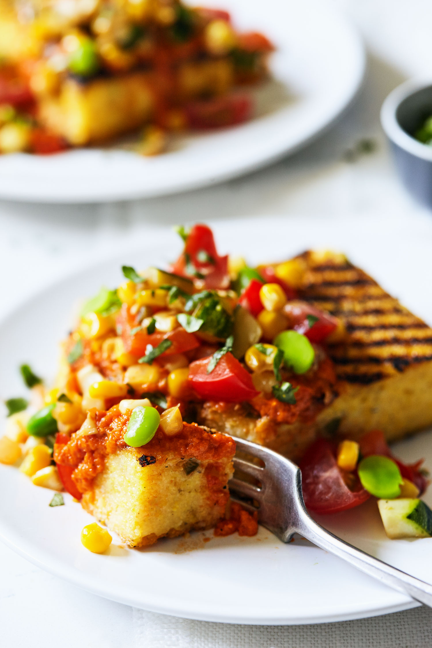 Summer Succotash Over Grilled Jalapeno Polenta // Natural Girl Modern World // Vegan & Gluten Free