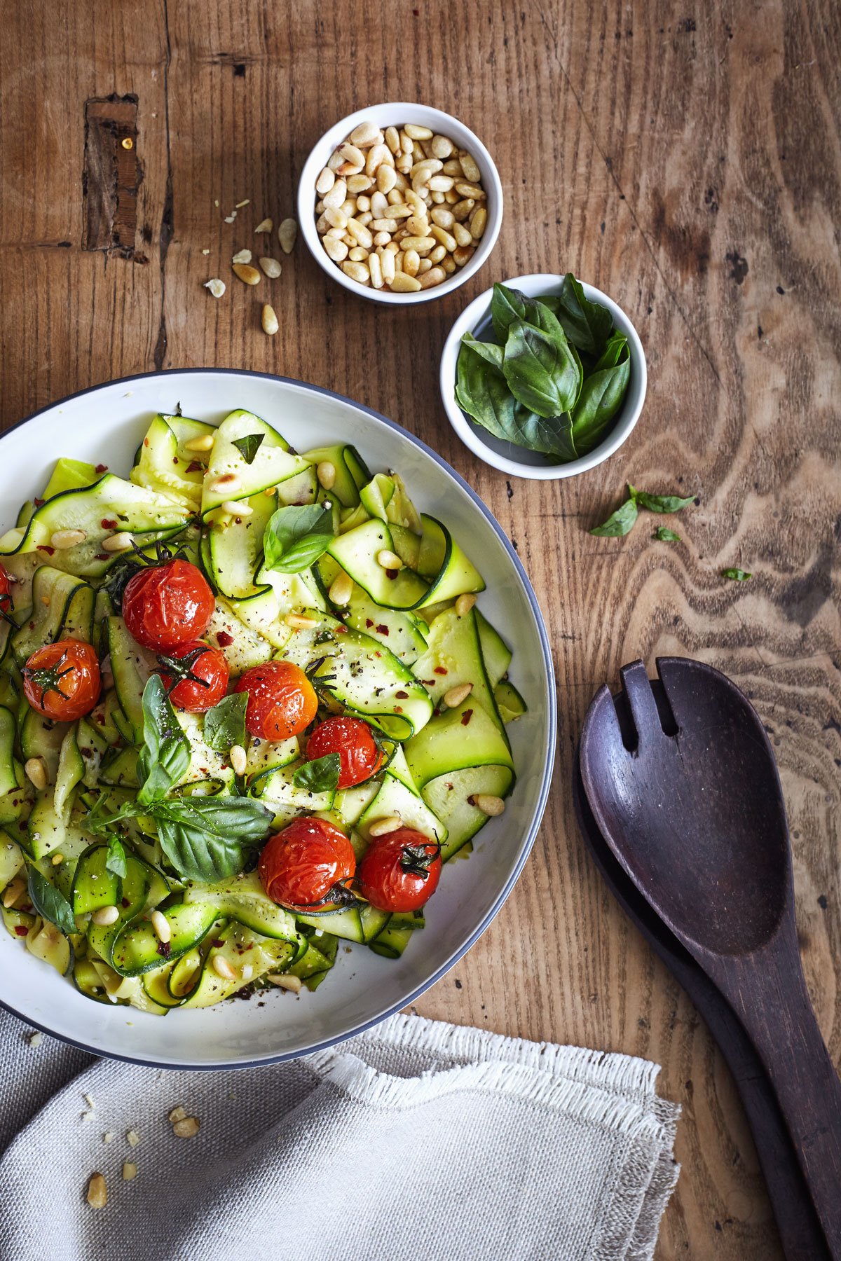 Zucchini Pappardelle with Roasted Tomatoes and Basil // Natural Girl Modern World // Vegan & Gluten Free