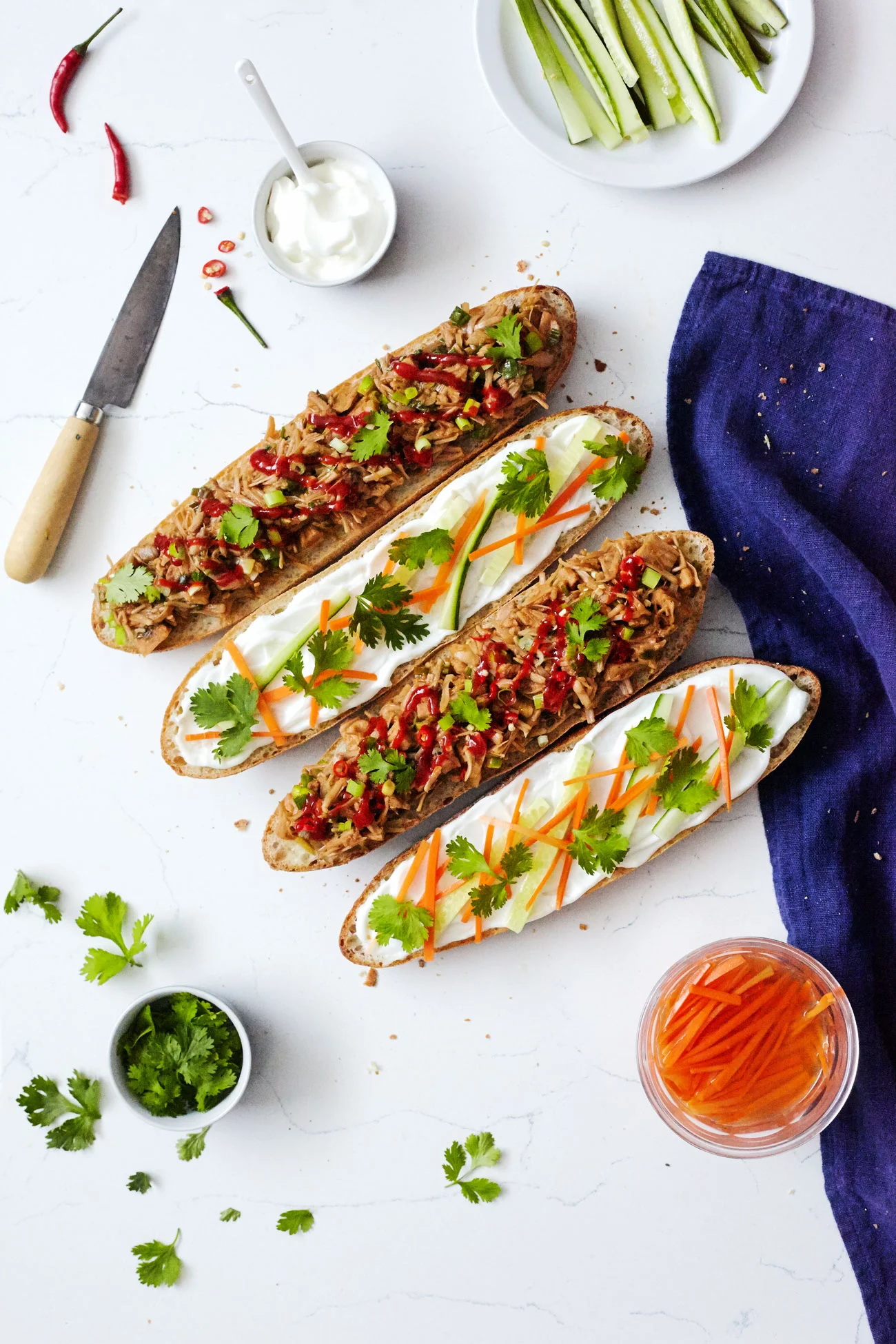 Pulled Jackfruit Bahn Mi Sandwiches // Natural Girl Modern World // Vegan & Gluten Free (optional)