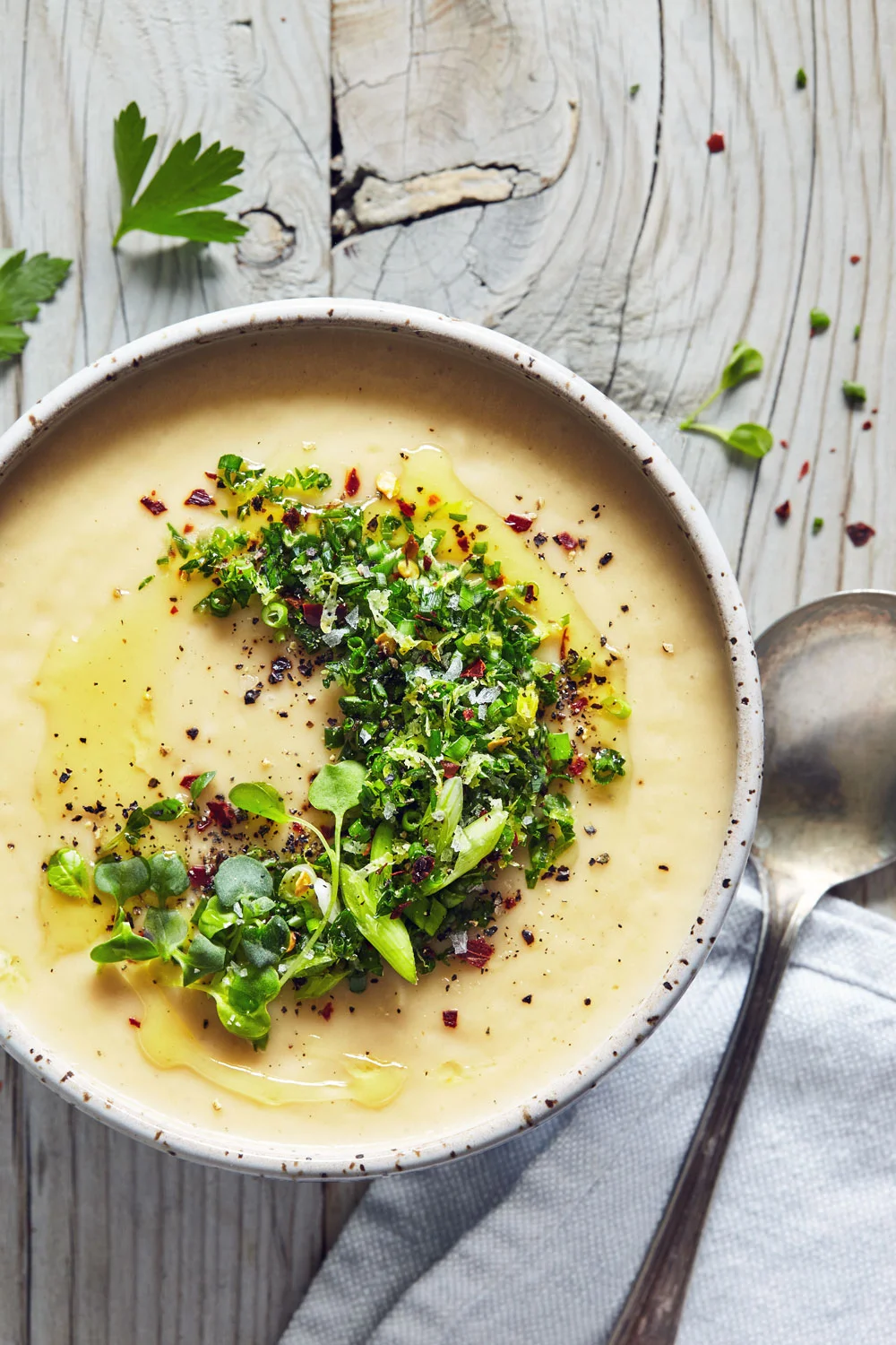Potato Parsnip & Leek Soup with Chive Gremolata // Natural Girl Modern World // Vegan & Gluten Free