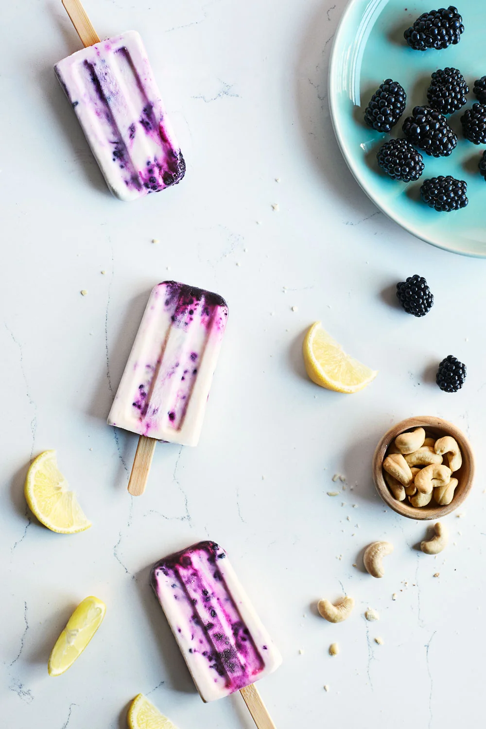 Blackberry Cheesecake Popsicles // Natural Girl Modern World // Vegan & Gluten Free