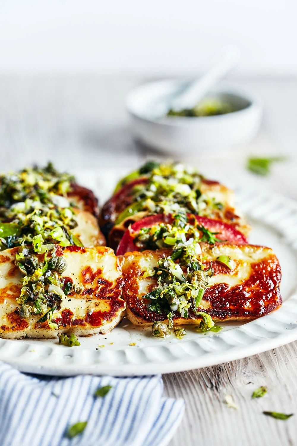Seared Halloumi with Tomato & Fresh Herbs // Natural Girl Modern World // Gluten Free