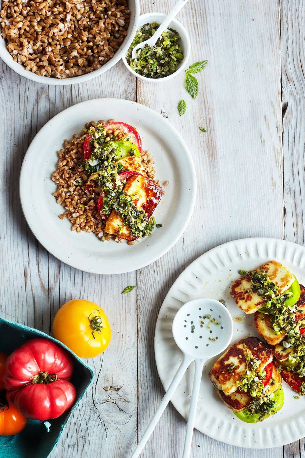 Seared Halloumi with Tomato & Fresh Herbs // Natural Girl Modern World // Gluten Free
