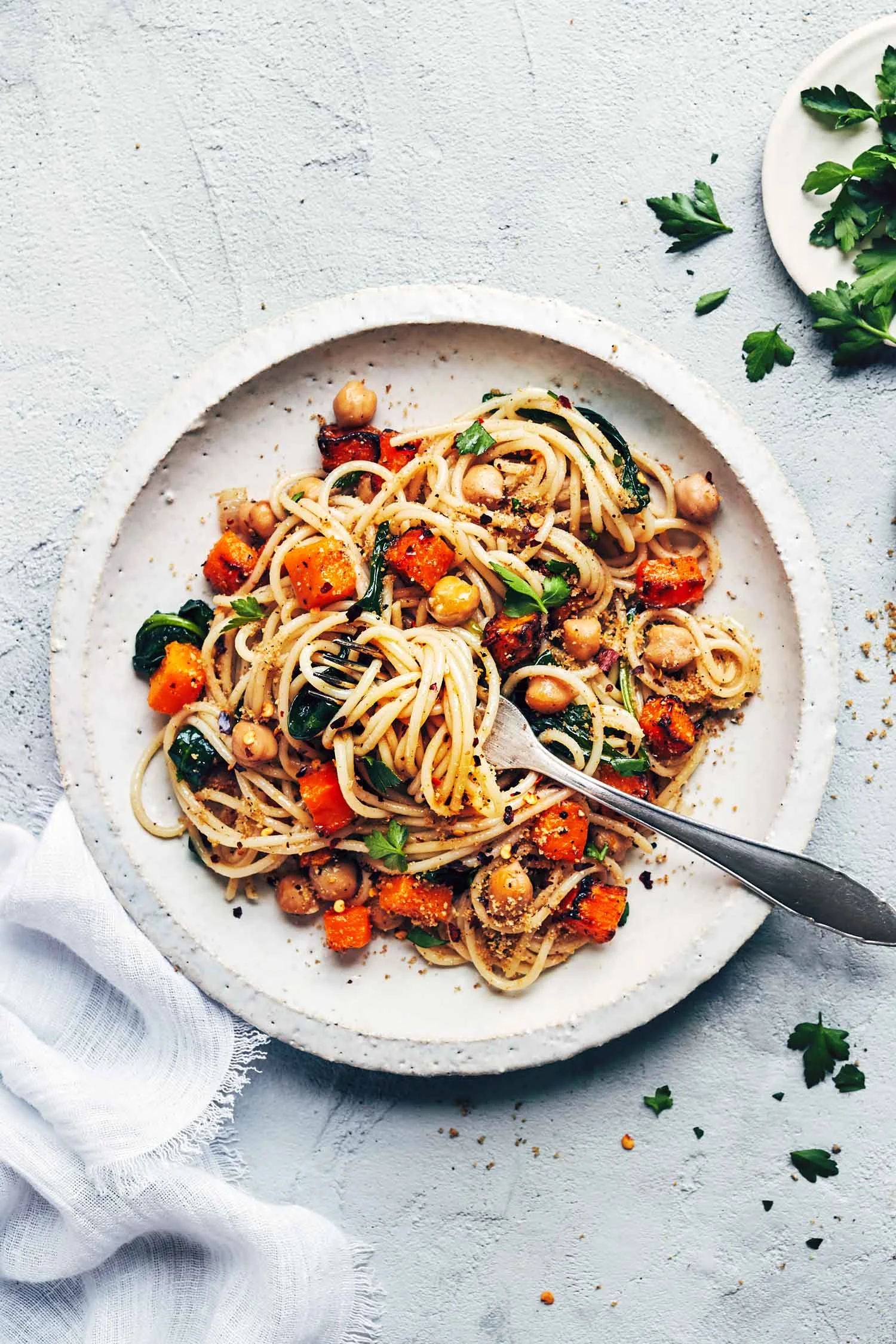 Butternut Squash Pasta with Toasted Breadcrumbs | Evergreen Kitchen | Vegan & Gluten Free (option)