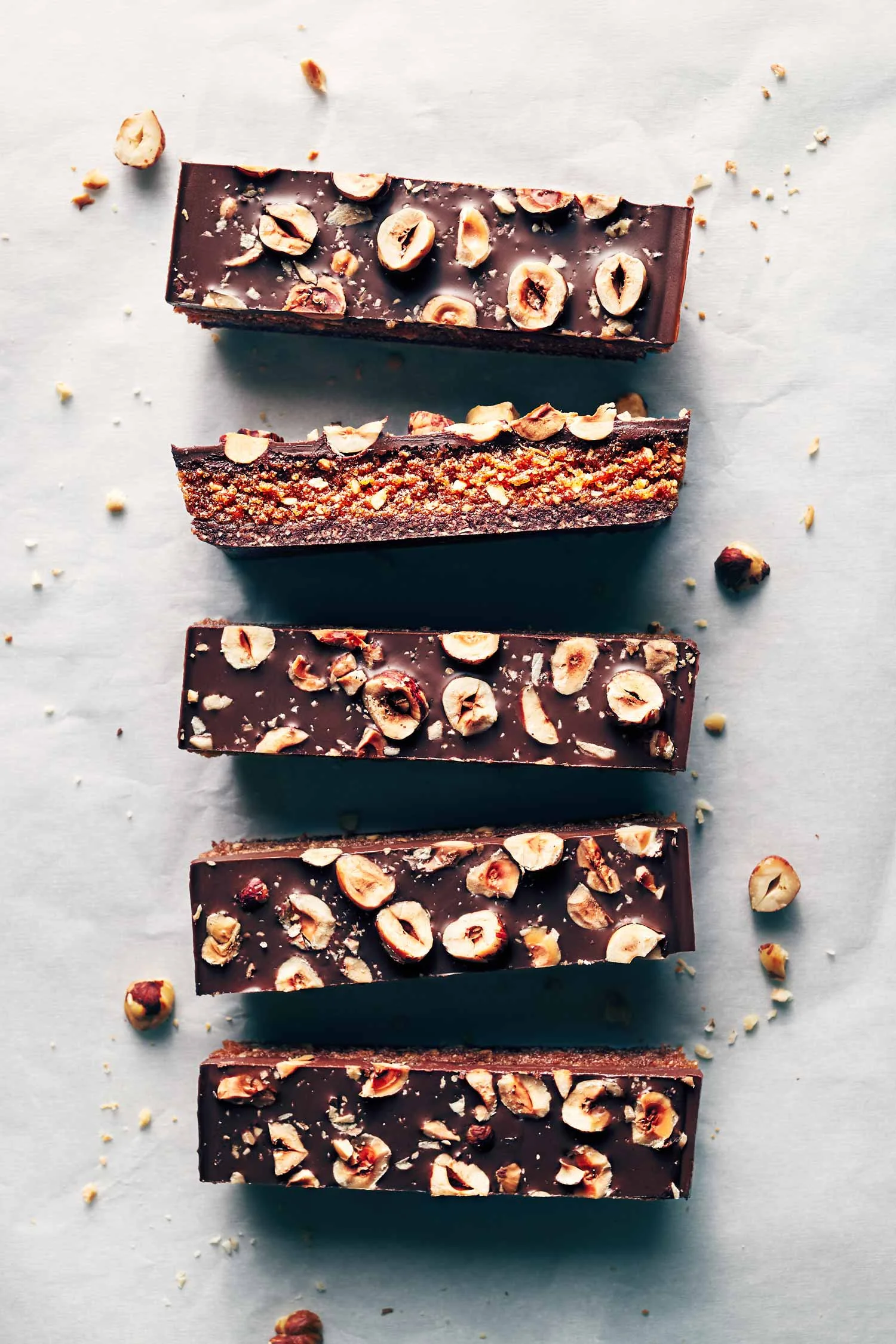 Chocolate Hazelnut Praline Bars | Evergreen Kitchen | Vegan & Gluten Free
