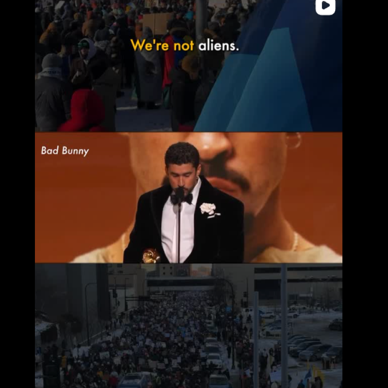  At the 2026 Grammys last night, prominent artists like Bad Bunny, Billie Eilish, Kehlani, and Shaboozey spoke up in support of immigrants across this country 💛 Join them in speaking up for your community. Contact your representatives and tell them 