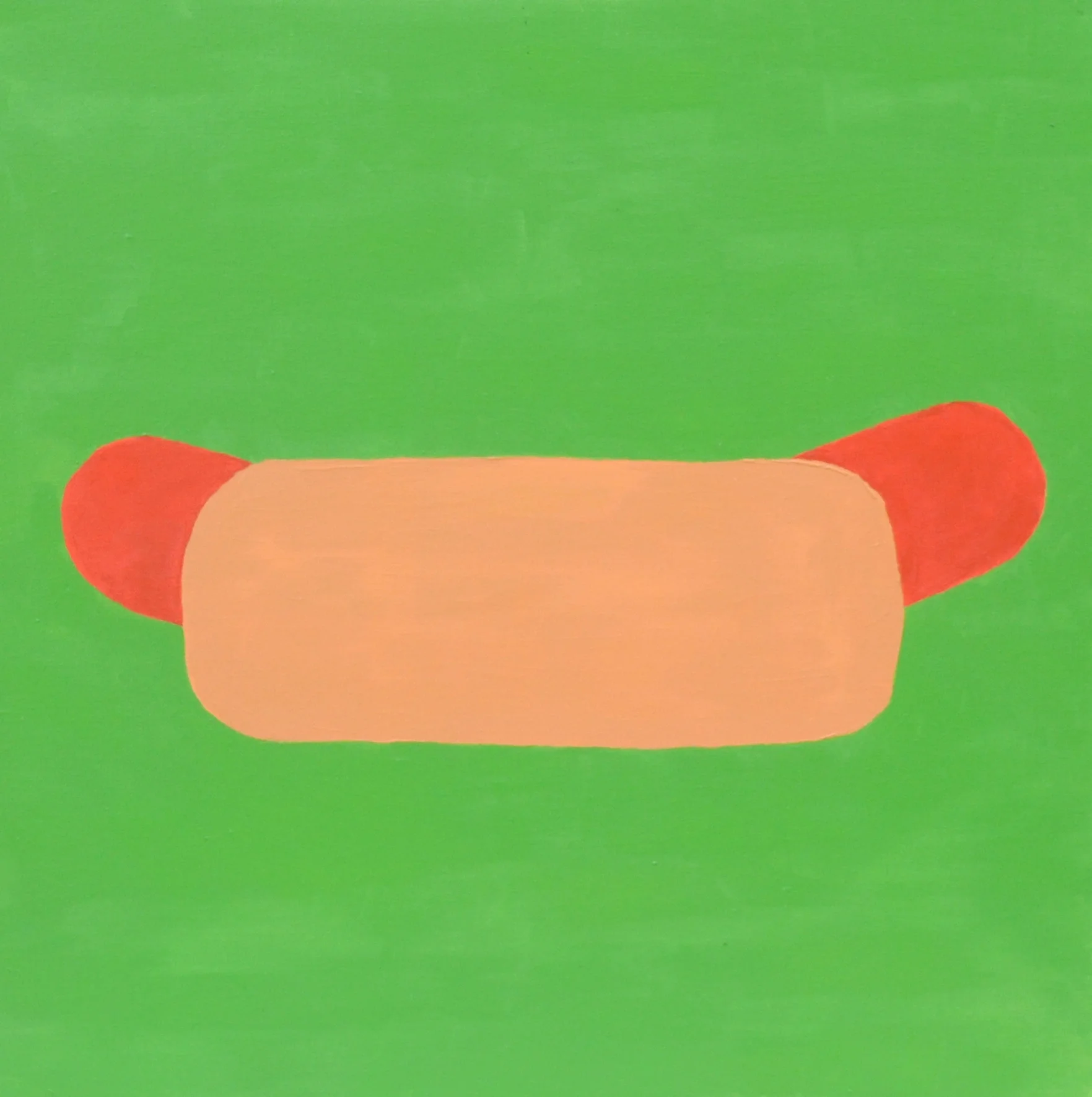 green, hot dog (20"x20")