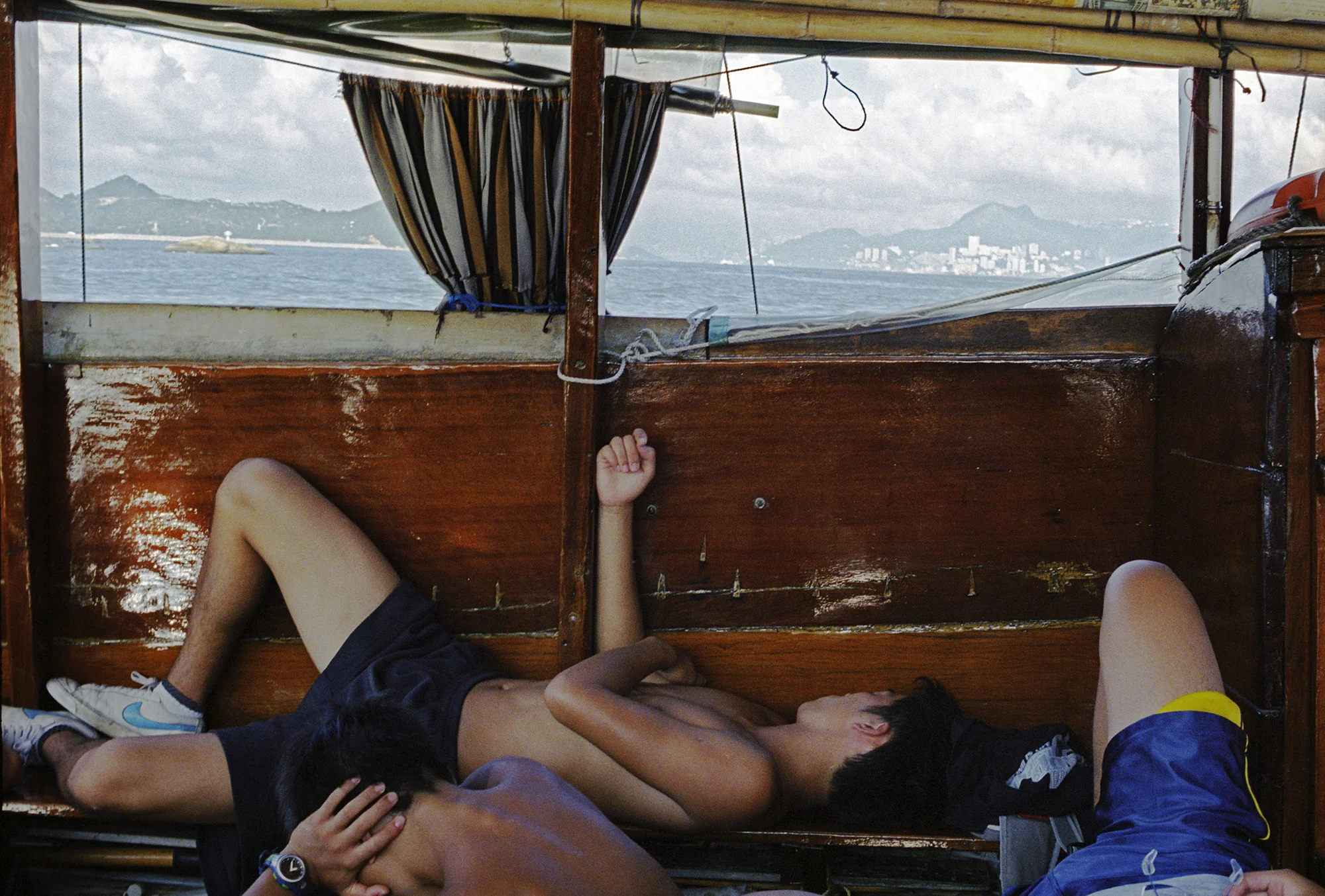 On a sampan taxi from Cheung Chau.