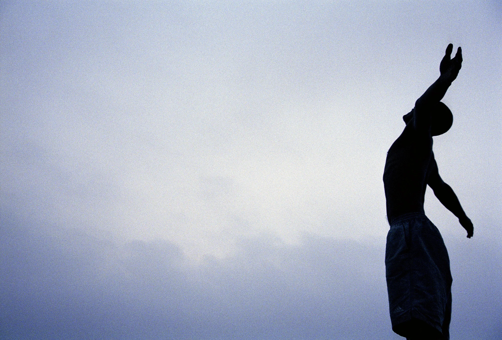 Santos looks to the skies.