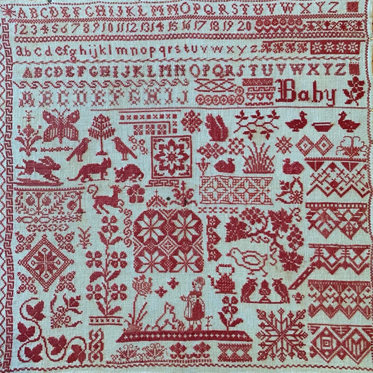 Embroidery by Johanna Thamm aged 7yrs old 1859