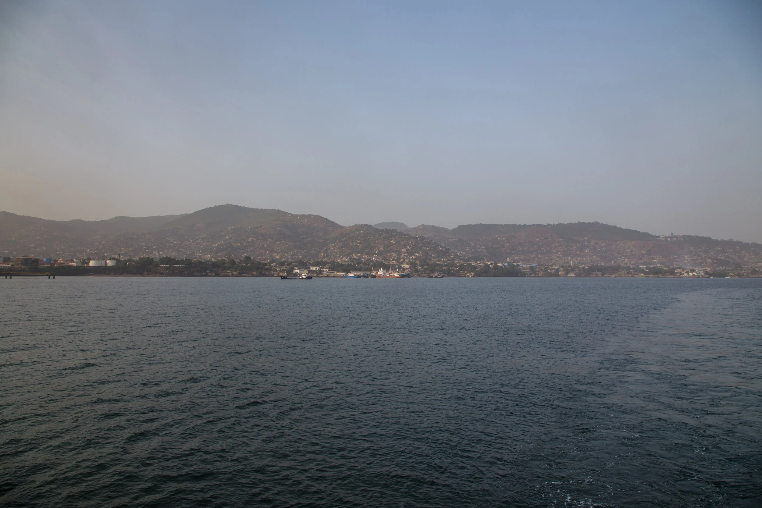 Freetown from the middle of the harbour