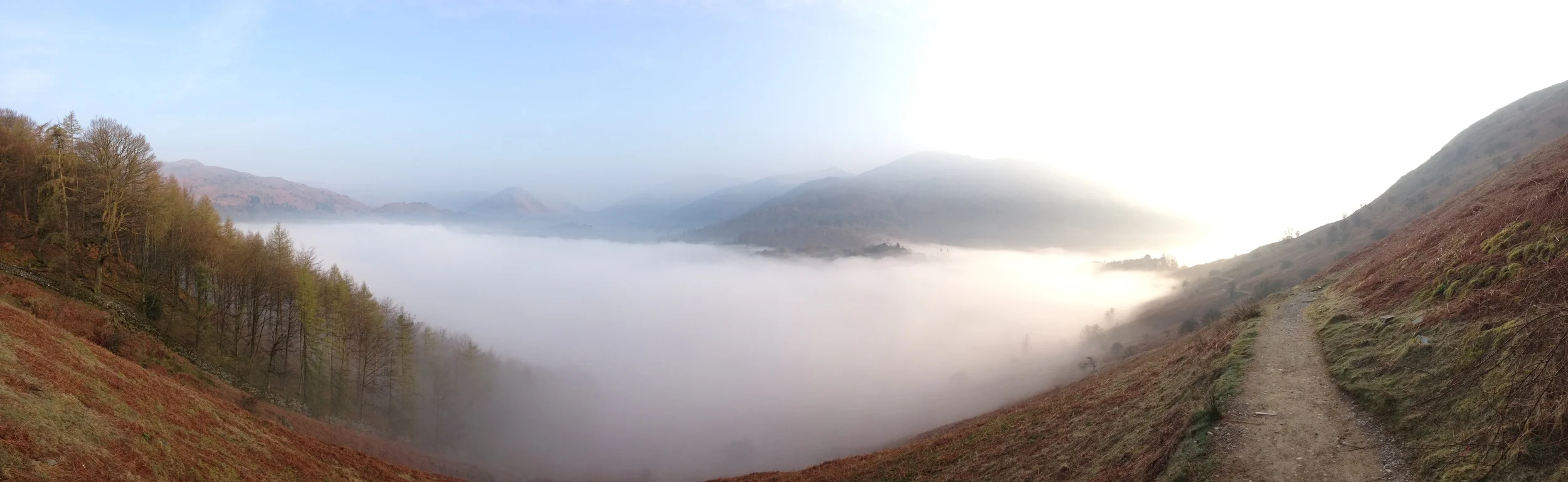 Early Inversion on an early morning run down Loughrigg Terrace...