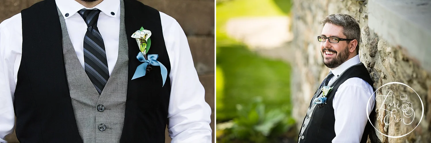 A Calvin and Hobbes boutonniere - LOVE IT!