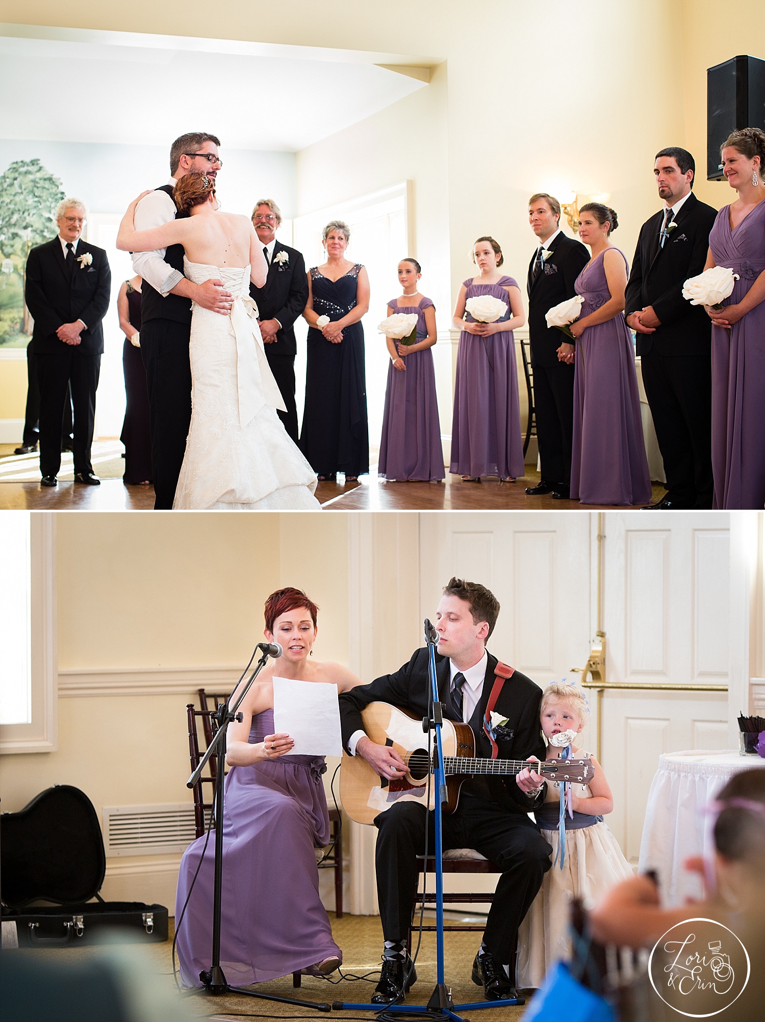 Their first dance song was performed by Man of Honor, Andy and beautiful Bridesmaid Elizabeth - with a little moral support from Miss Lucy.