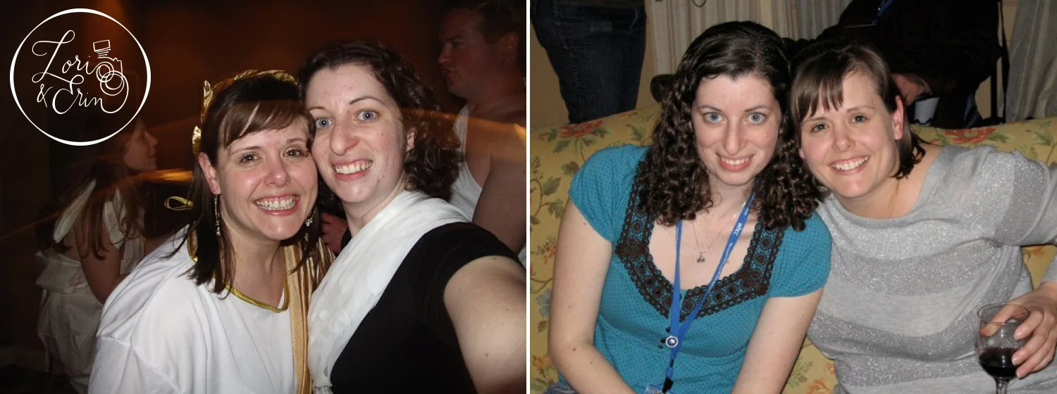 Our first photo conferences together. Where we met, started getting to know each other and the story began! Yes, we're admitting there were togas involved.