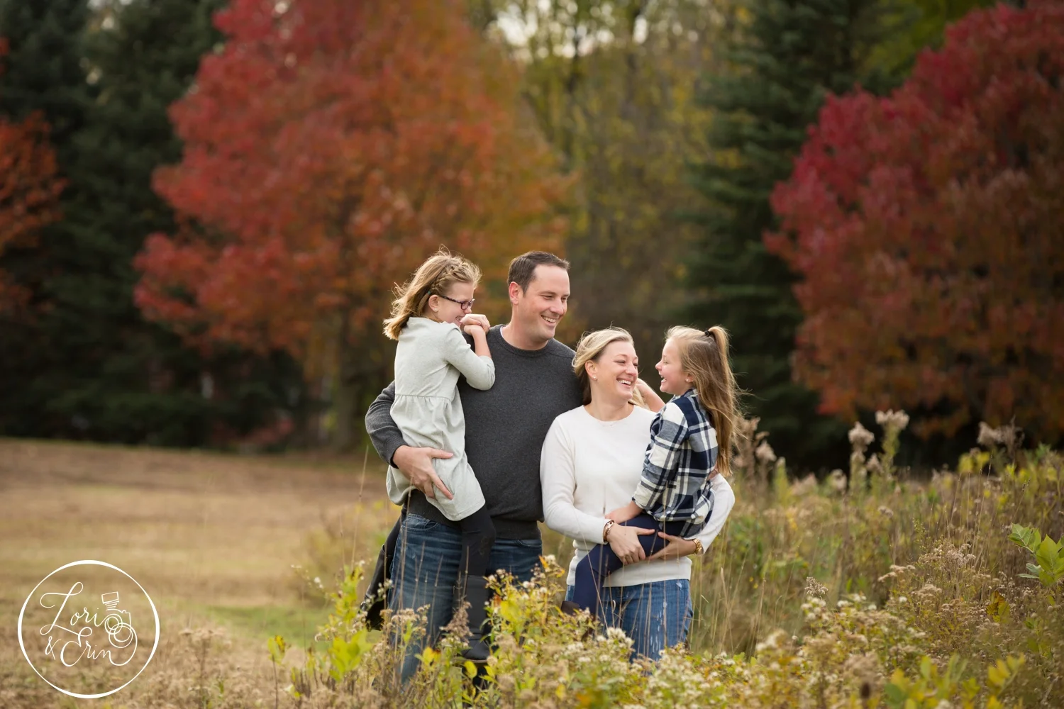 Colorful Fall Family Portraits at Tinker Park Rochester, NY