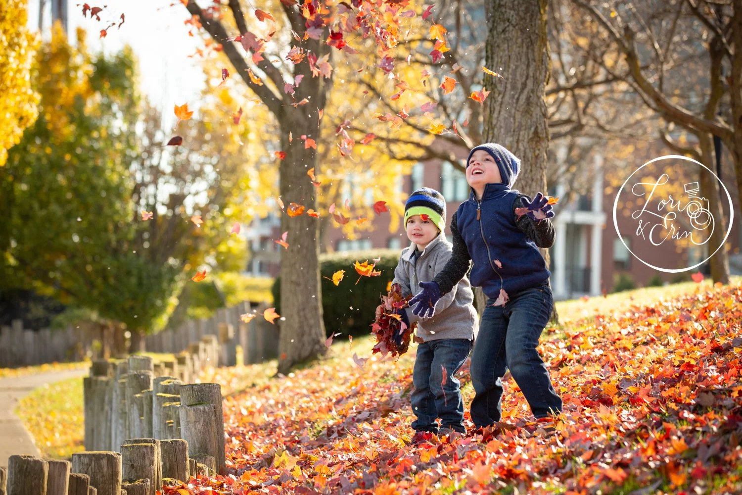 Outdoor Winter Family Portraits in Fairport, NY