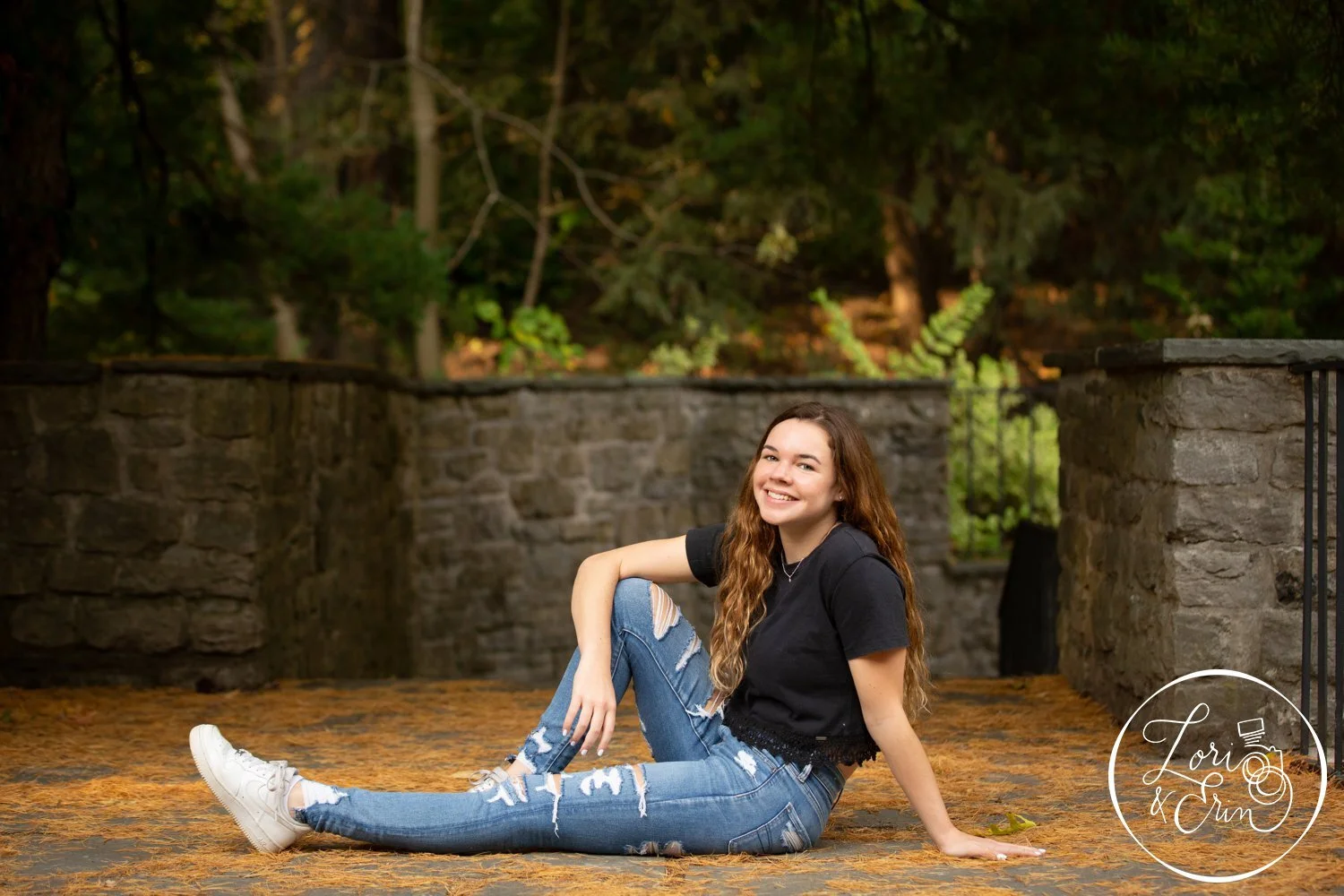 Fall Senior Portrait Session in the Sunken Gardens