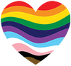 heart with wavy pride colors