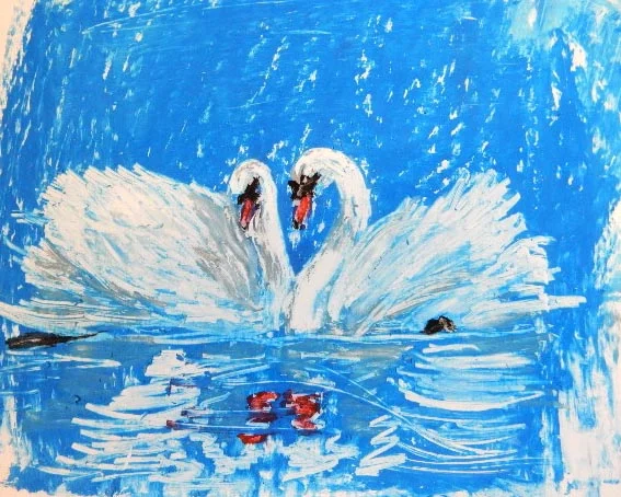 Pastel Anne Dale's swans.JPG