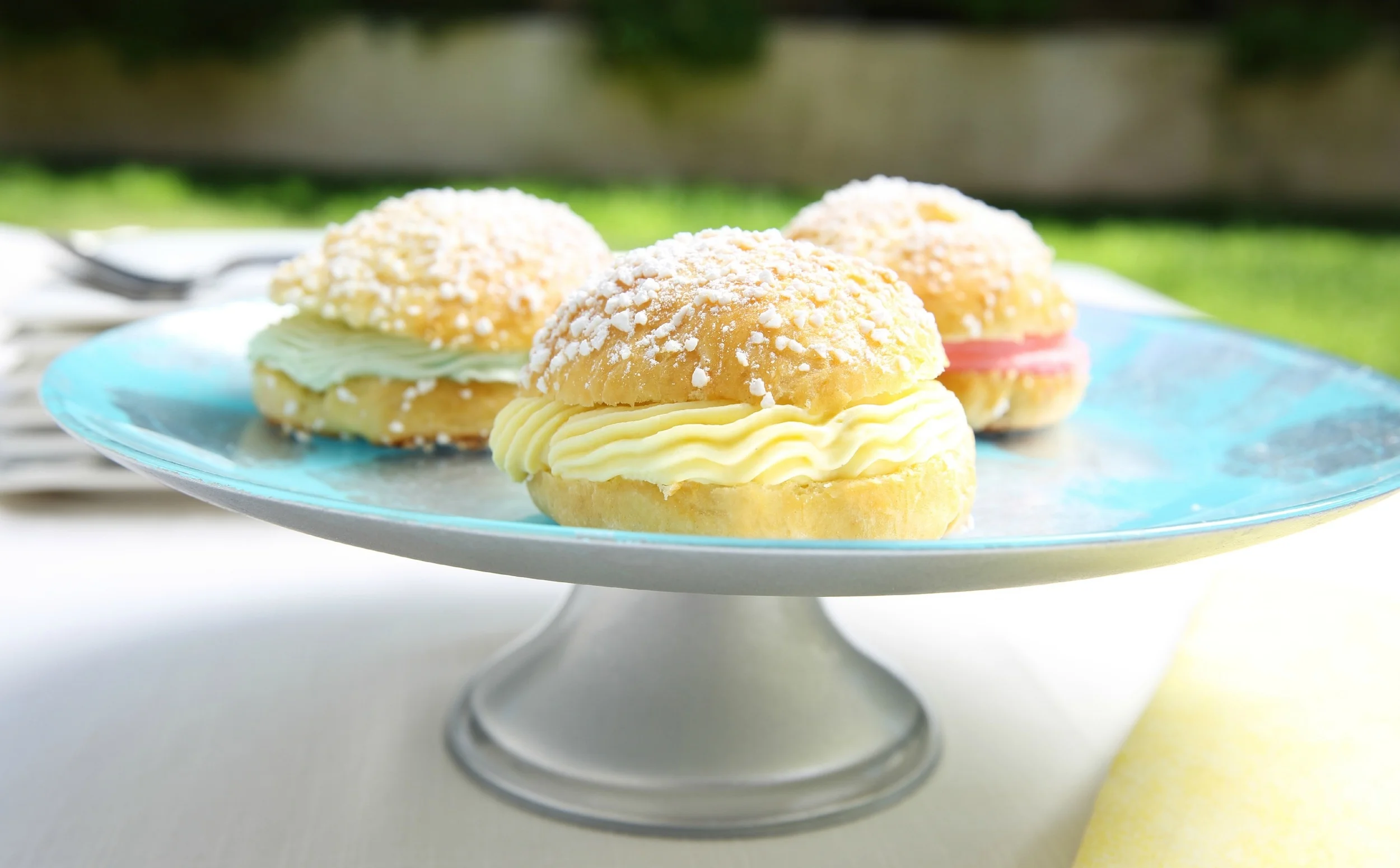 Mini Tarte Tropéziennes, Photo by Jill Paider. Food Styling by Tasha Powell.